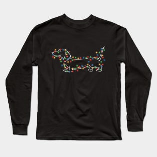 Dachshund Dog Christmas Light Gifts For Dog Loves Long Sleeve T-Shirt